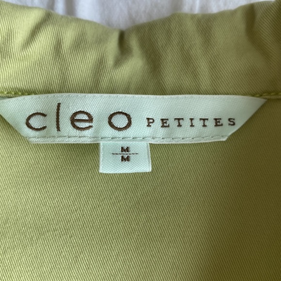 Cleo Petites mint green denim jacket style. Metal buttons on front and sides. M - Picture 10 of 13